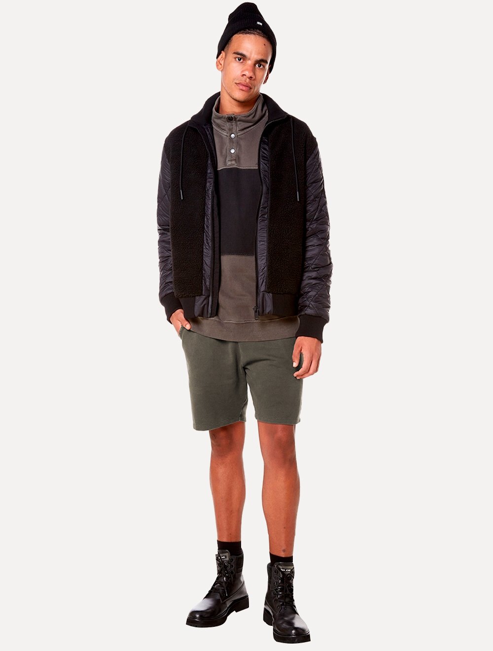 Bermuda John John Moletom Masculina Reta Caio Cinza Escuro