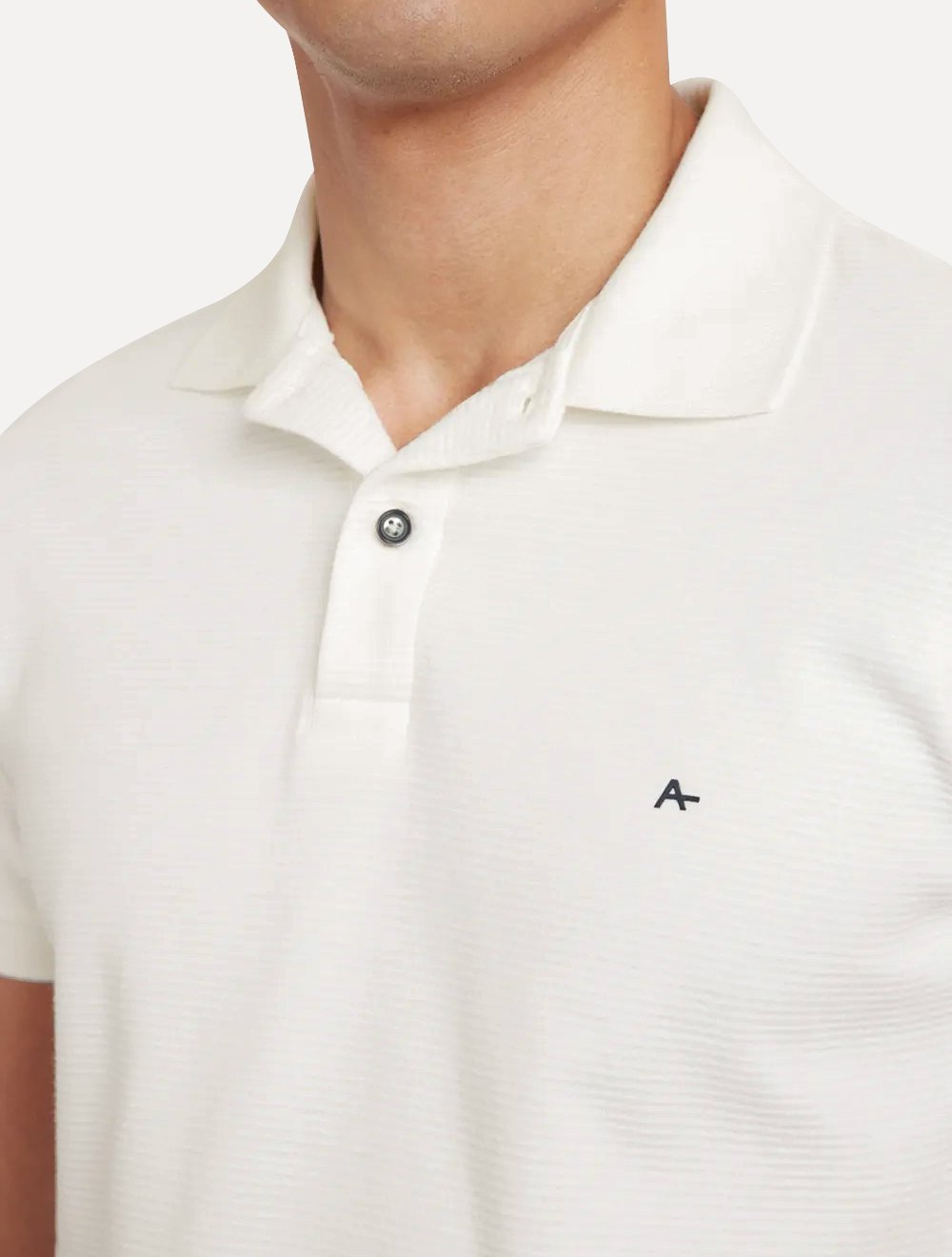 Polo Aramis Masculina Suedine Canelado Off-White