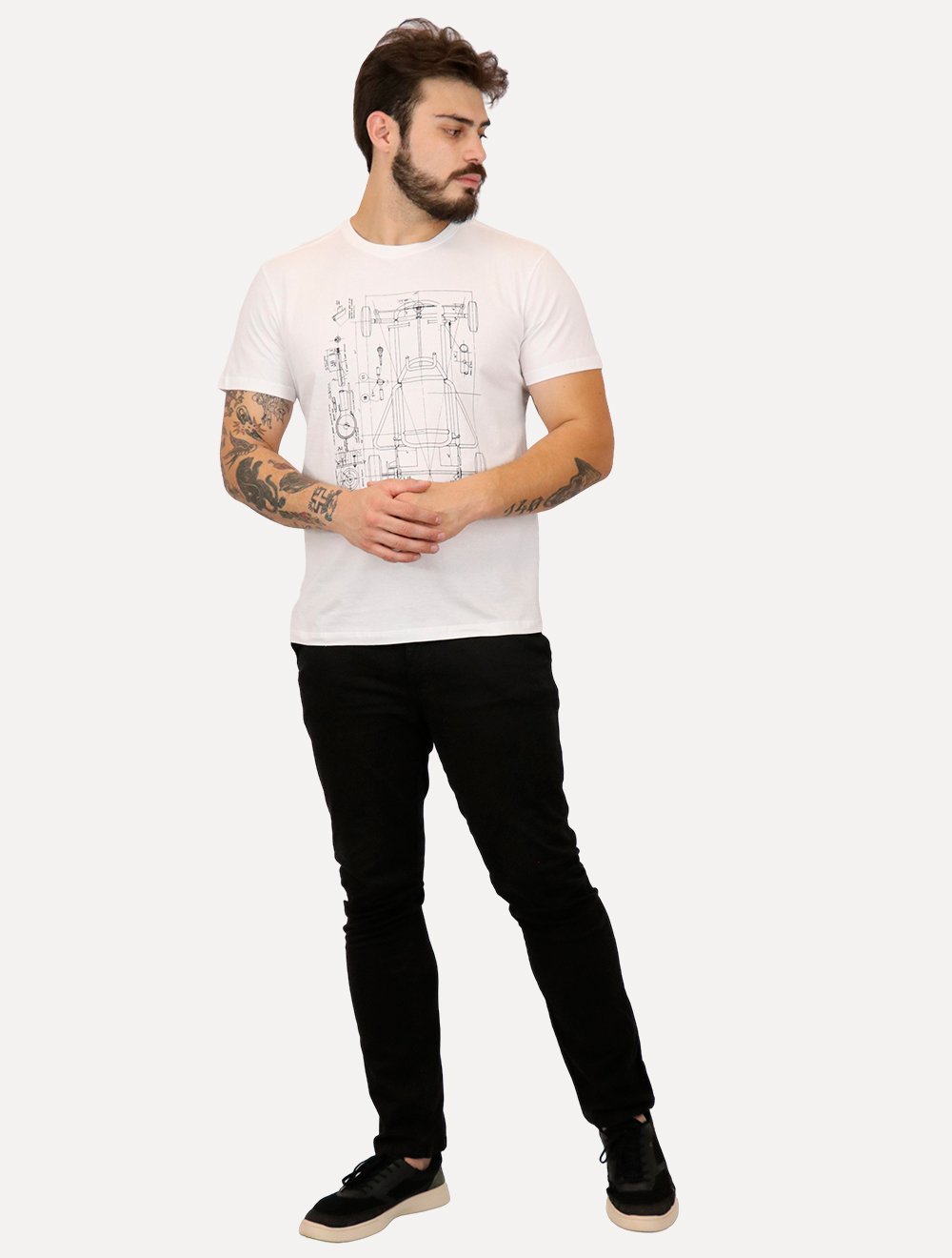 Camiseta Reserva Masculina Acelerados Chassi Branca