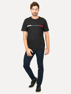 Camiseta Tommy Hilfiger Masculina Chest Insert Logo Preta