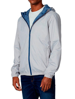 Jaqueta Dudalina Masculina Nylon Hoodie Corta Vento Cinza Médio