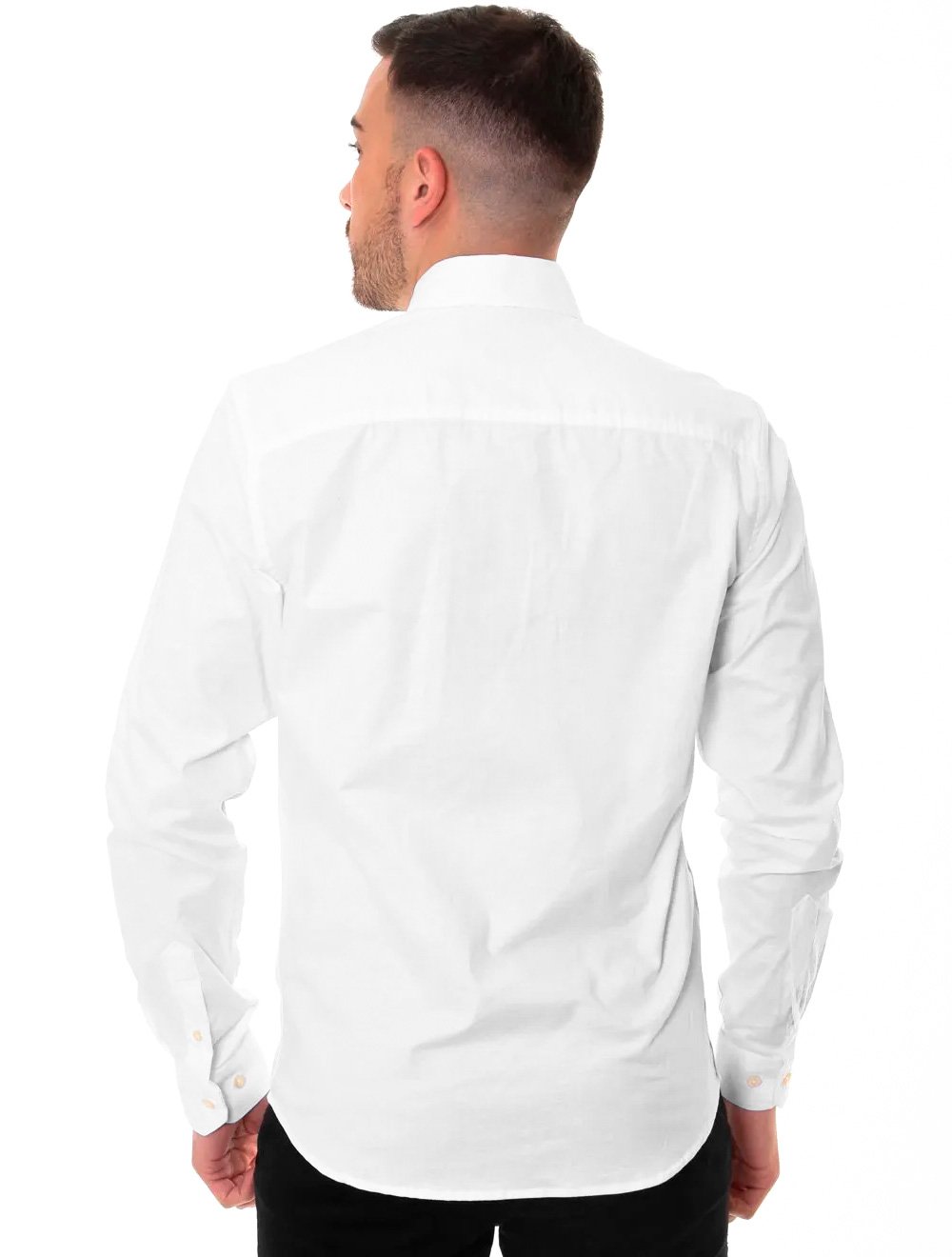 Camisa Ralph Lauren Masculina Slim Fit Stretch Oxford Branca