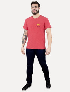 Camiseta Osklen Masculina Slim Rough Posto 7 Vermelha
