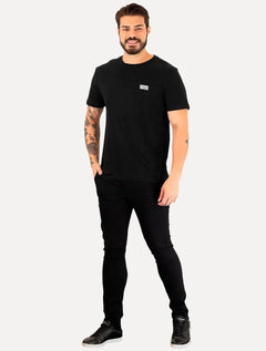 Camiseta Calvin Klein Jeans Masculina Logo Retângulo Since 1978 Preta