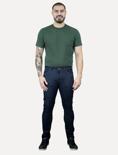 Camiseta Dudalina Masculina Melange Color Verde Escuro Mescla