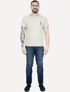 Camiseta Osklen Masculina Slim Rough Snow Icon Areia
