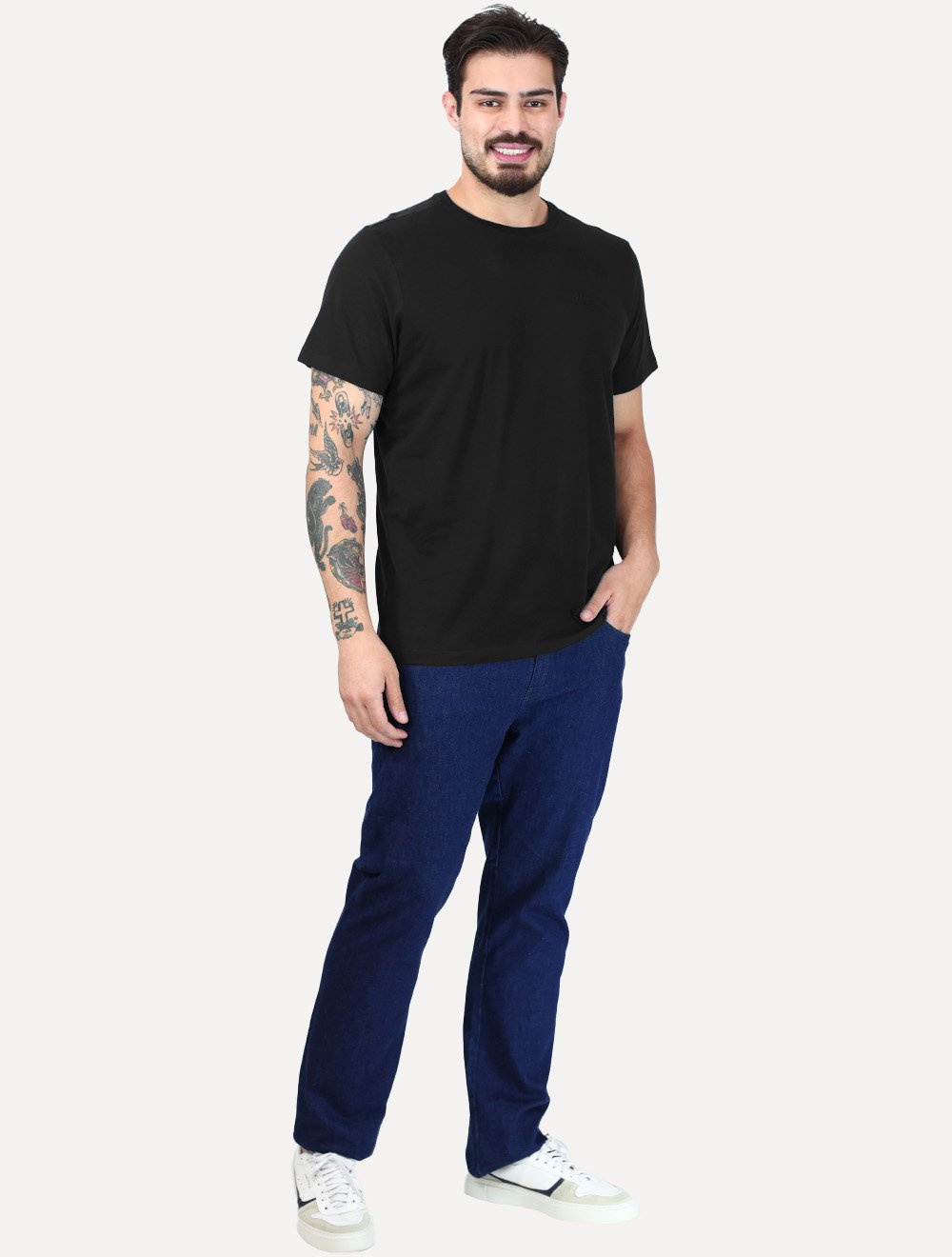 Camiseta Columbia Masculina Basica Logo Bordado Preta
