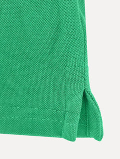 Polo Tommy Jeans Masculina Regular Piquet Flag Cuffs Verde