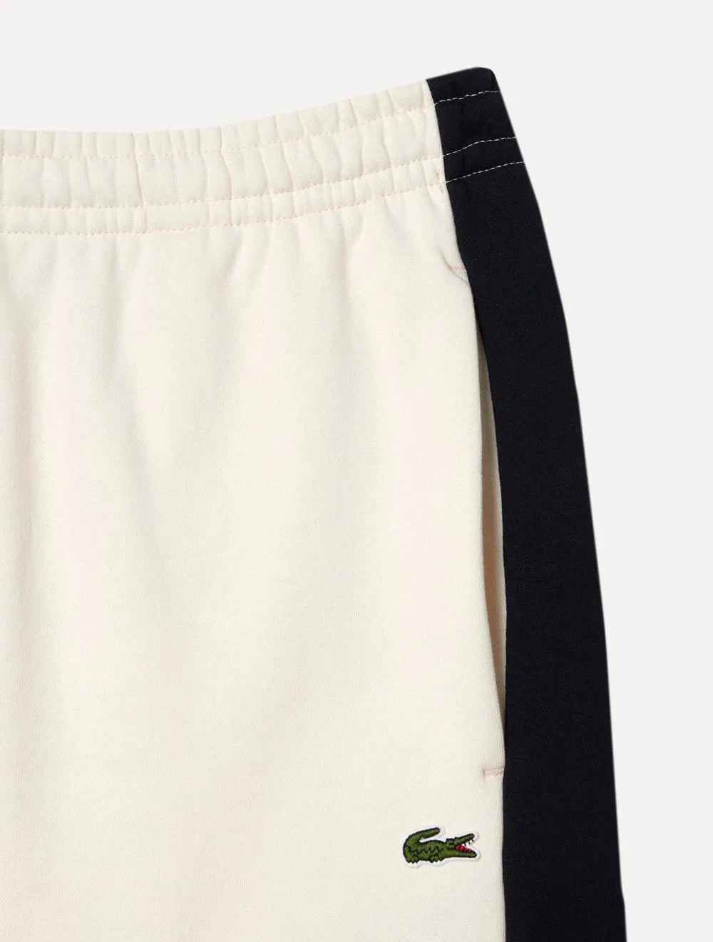 Bermuda Lacoste Moletom Masculina Recortes Color Block Off-White