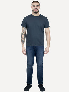Camiseta Ellus Masculina Cotton Fine Duocolor Classic Azul Marinho