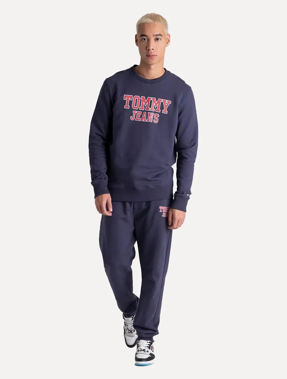 Moletom Tommy Jeans Masculino Regular Crewneck Entry Graphic Azul Marinho