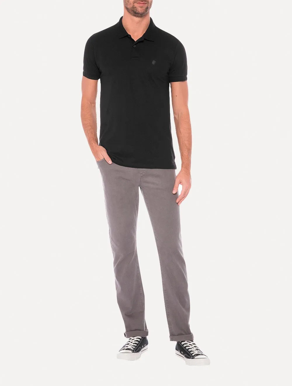 Polo Von der Volke Masculina Piquet Origineel Slash Preta