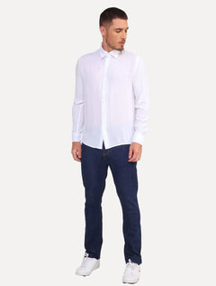 Calça Lacoste Jeans Masculina Slim Fit Cotton Denim Stretch Azul Escuro