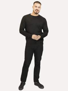 Suéter Dixen Masculino Tricot Crewneck Liso Preto