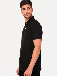 Polo Tommy Hilfiger Masculina Fit Ivy Preta