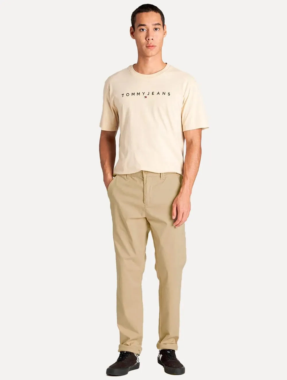 Calça Tommy Jeans Sarja Masculina Chino Scanton Cáqui