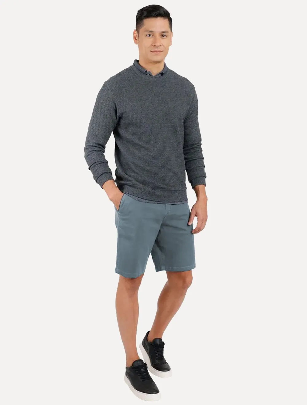 Bermuda Aramis Masculina Chino Cotton Sarja Azul Médio