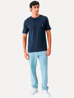 Camiseta Aleatory Masculina Grey Icon Azul Marinho