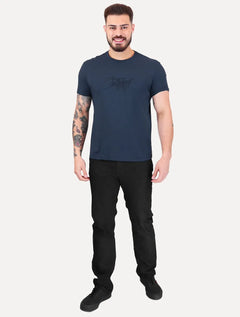 Camiseta Guess Masculina Signature Logo Triangle Azul Marinho