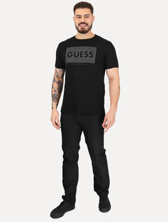 Camiseta Guess Masculina Los Angeles Logo Block Preta