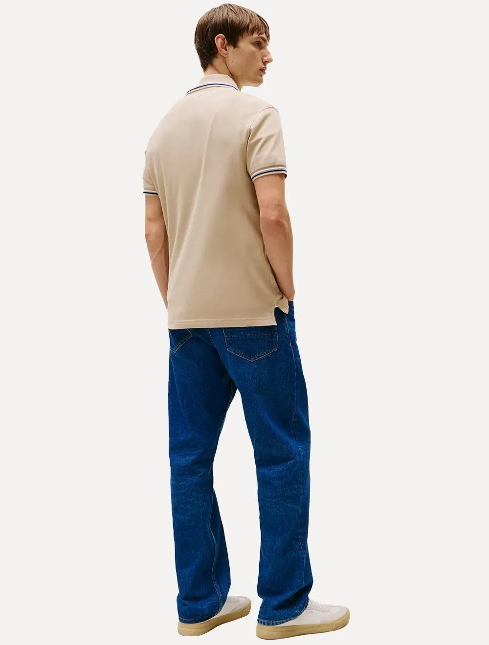 Polo Tommy Hilfiger Masculina Malha Liquid Cotton Seasonal Caqui
