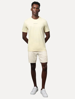 Bermuda Calvin Klein Jeans Masculina Linen Striped Cadarço Areia