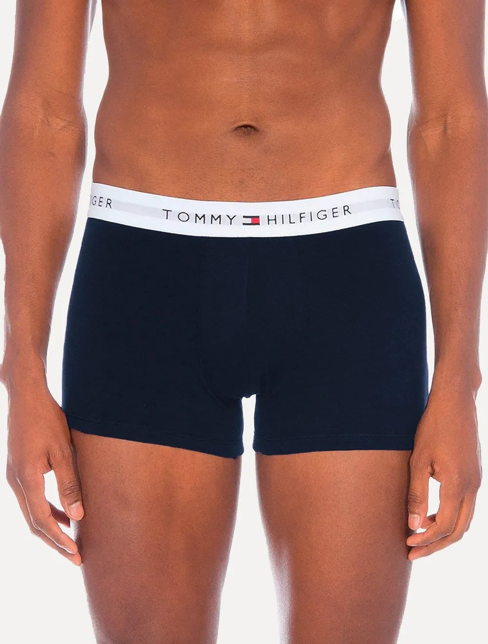 Cueca Tommy Hilfiger Cotton Stretch Trunk Azul Claro Marinho e Grafite Pack 3UN