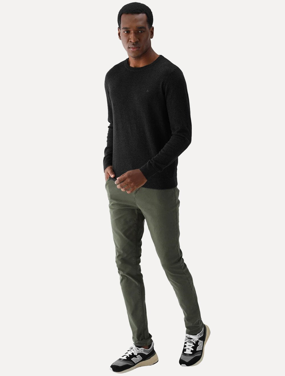 Blusa Aramis Masculina Tricot Gola Careca Preta