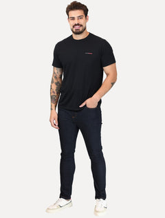 Calça Dudalina Jeans Masculina Skinny Stretch Classica Azul Escuro