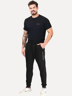 Calça Calvin Klein Jeans Masculina Moletom Side New Logo Preta