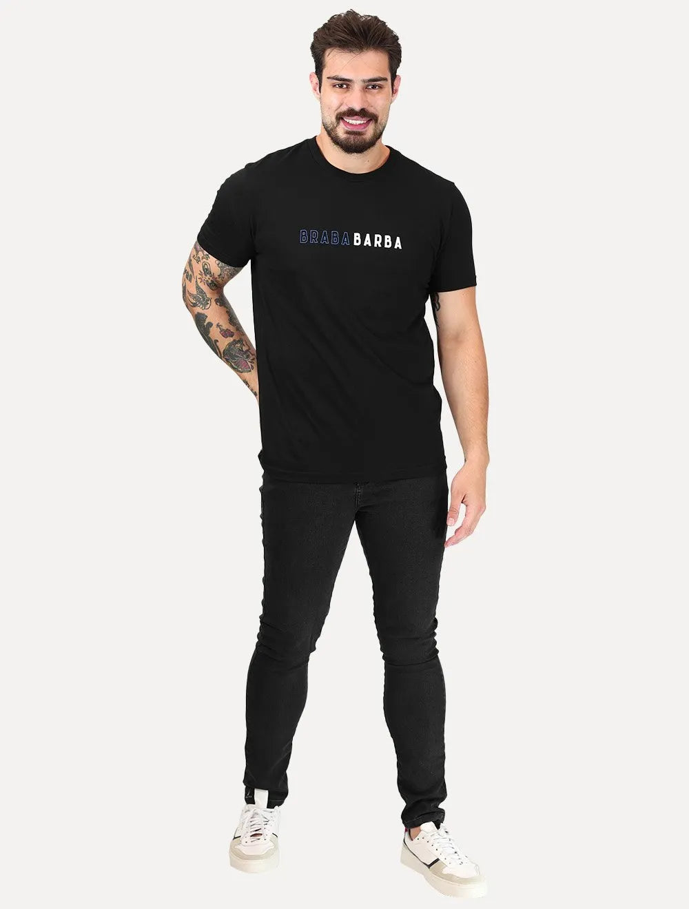 Camiseta King & Joe Masculina Collab Braba Barba Preta