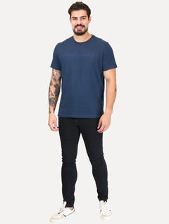 Camiseta Ellus Masculina Cotton Fine Originals Co. Script Azul Marinho