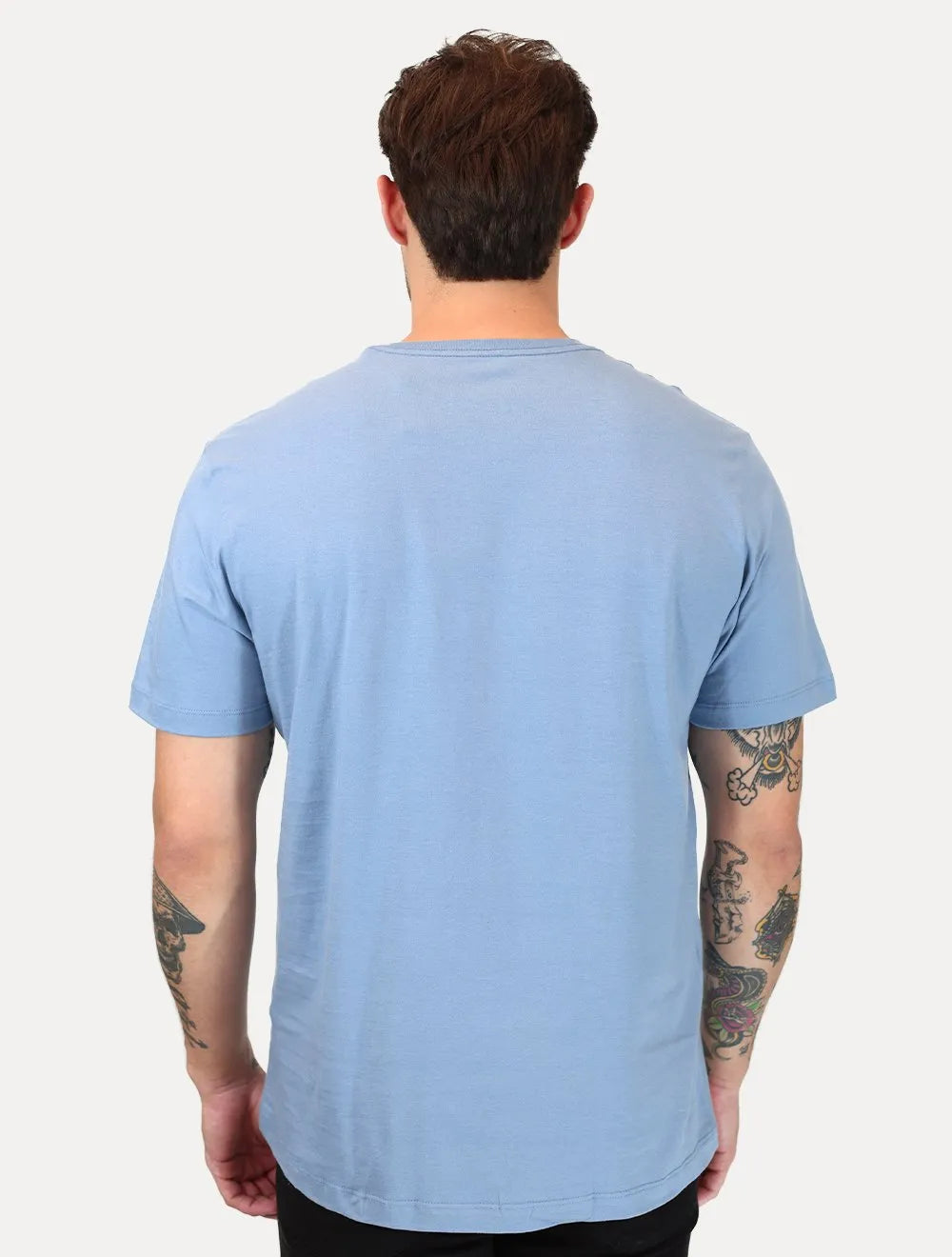 Camiseta Aramis Masculina Basic Lisa Mono Icon Azul Médio