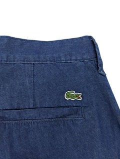 Bermuda Lacoste Masculina Sarja Chino Classic Azul Médio