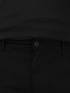 Bermuda K&J Black Masculina Casual Flex Cetim Preta