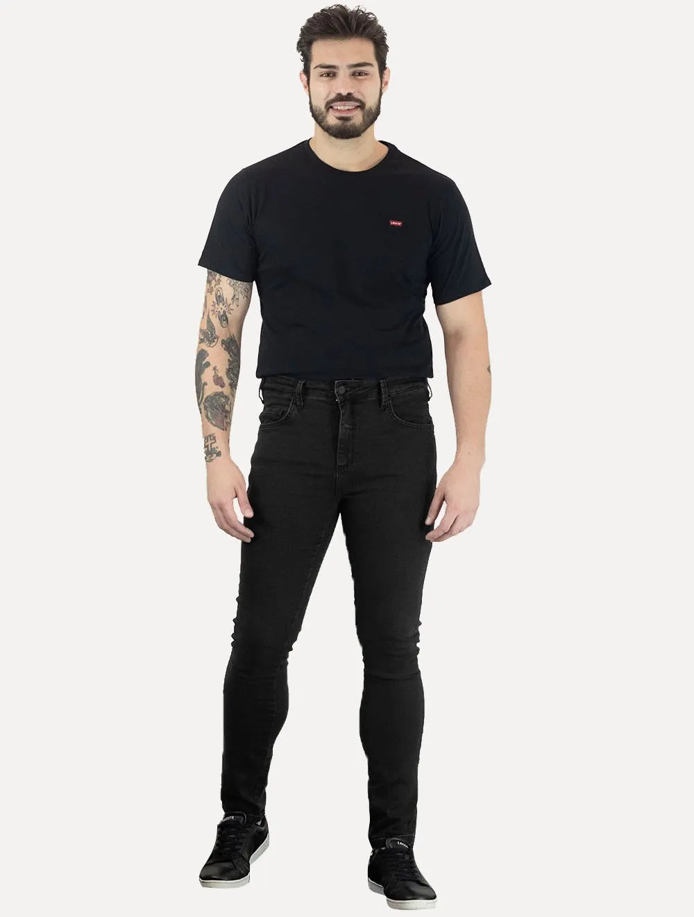 Calça Aramis Jeans Masculina Slim Black Kombat Preta
