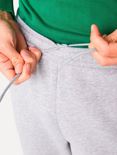 Calça Lacoste Moletom Masculina Side Sash Brand Recorte Cinza Mescla