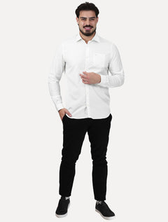 Camisa Lacoste Regular Poplin Cotton Pocket Mono Branca