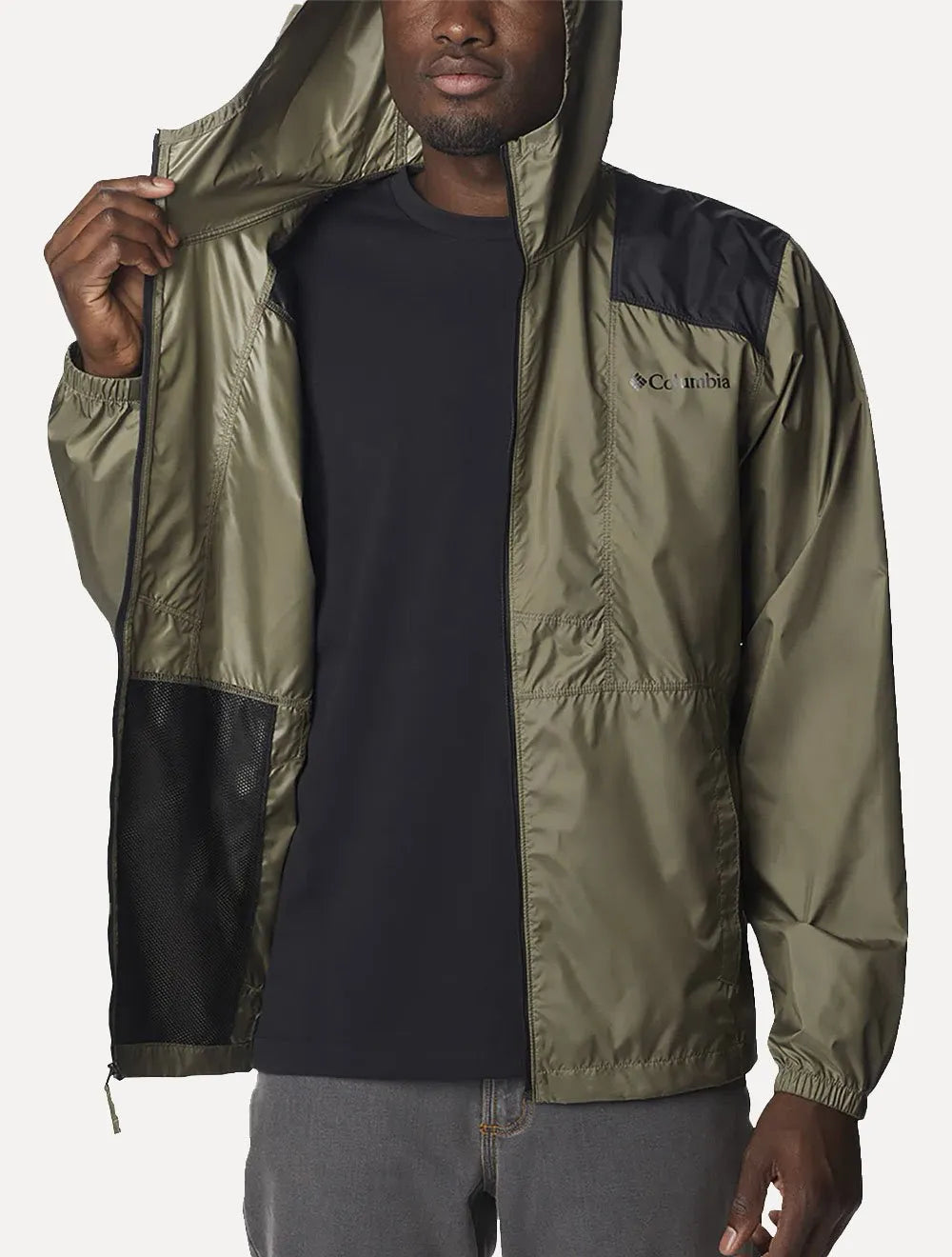 Jaqueta Columbia Masculina Corta Vento Flashback Windbreaker Verde Escuro