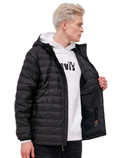 Jaqueta Levis Masculina Hoodie Presidio Packable Jacket Preta