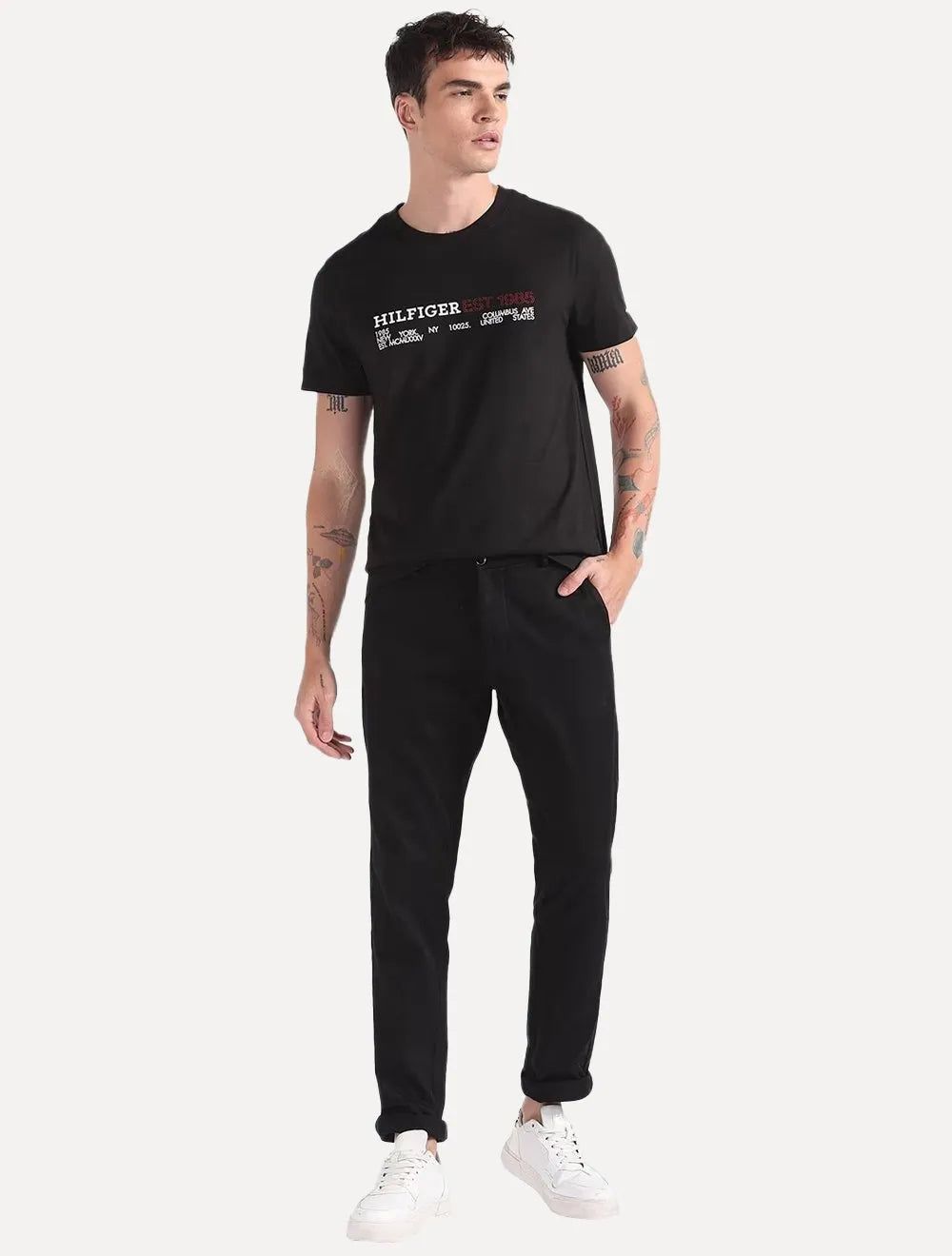 Camiseta Tommy Hilfiger Masculina Monotype 1985 Logo Preta
