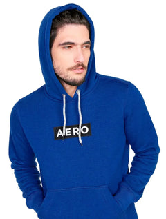 Moletom Aeropostale Masculino Hoodie Aero Block Azul Escuro