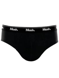 Cueca Mash Slip Cotton Basic Branca/ Preta/ Cinza Mescla Pack 3UN