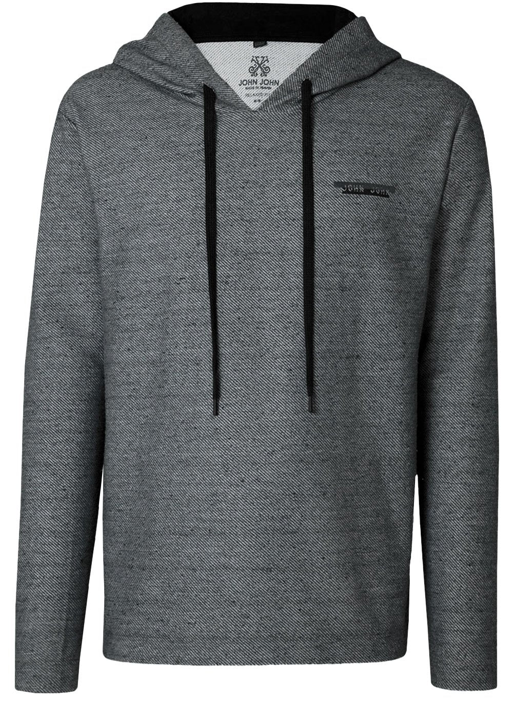 Moletom John John Masculino Stripe Hoodie Cinza Mescla