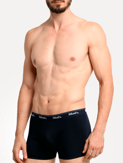Cueca Mash Boxer Cotton Basic Azul Marinho e Escuro Pack 2UN