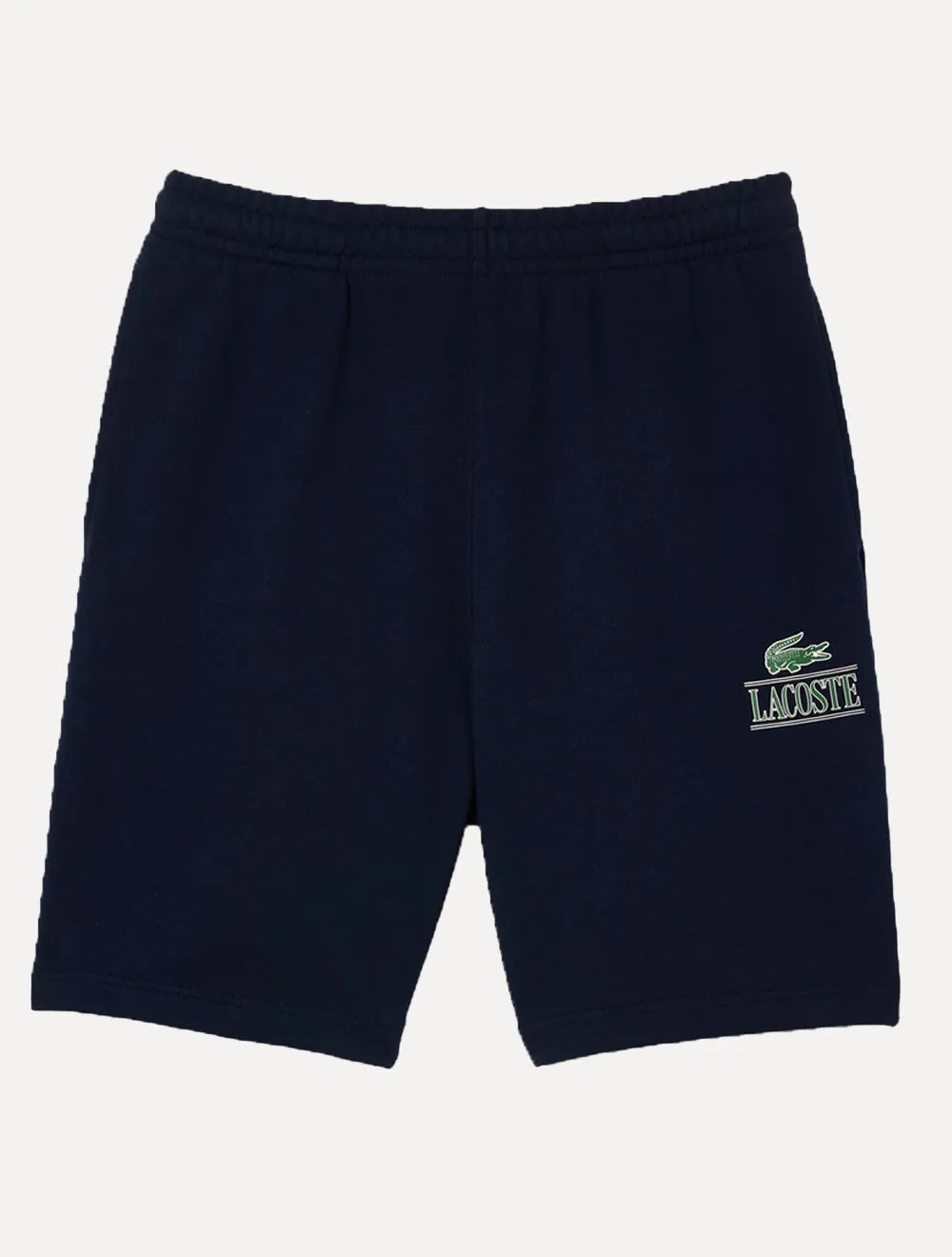 Bermuda Lacoste Moletom Masculina Jogger Logo Vintage Azul Marinho