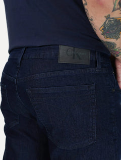 Calça Calvin Klein Jeans Masculina Straight Five Pockets Azul Marinho