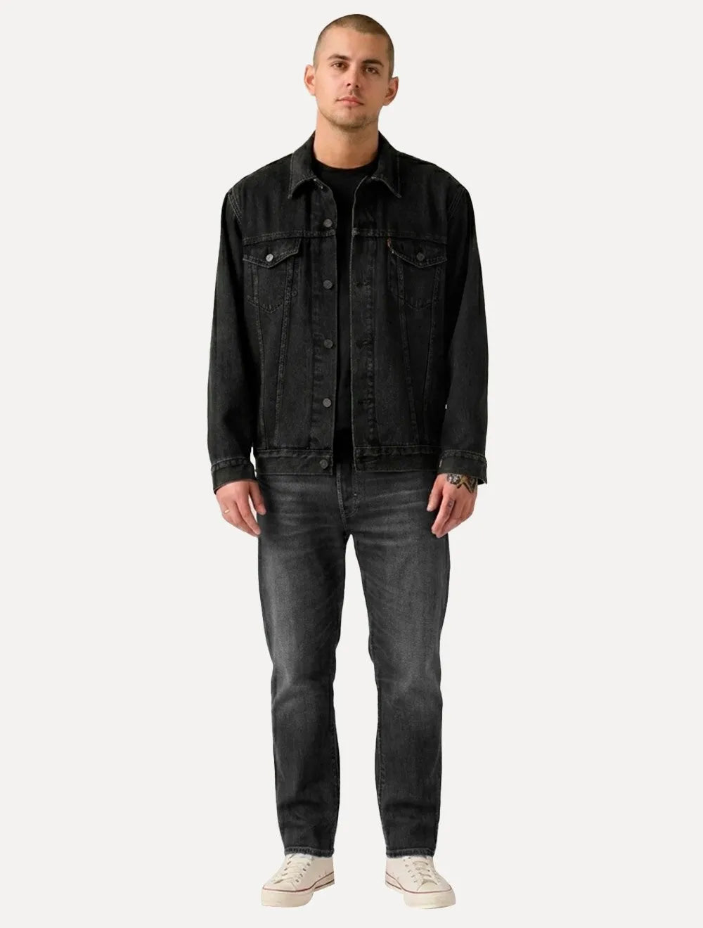 Jaqueta Levis Jeans Masculina Trucker Preta
