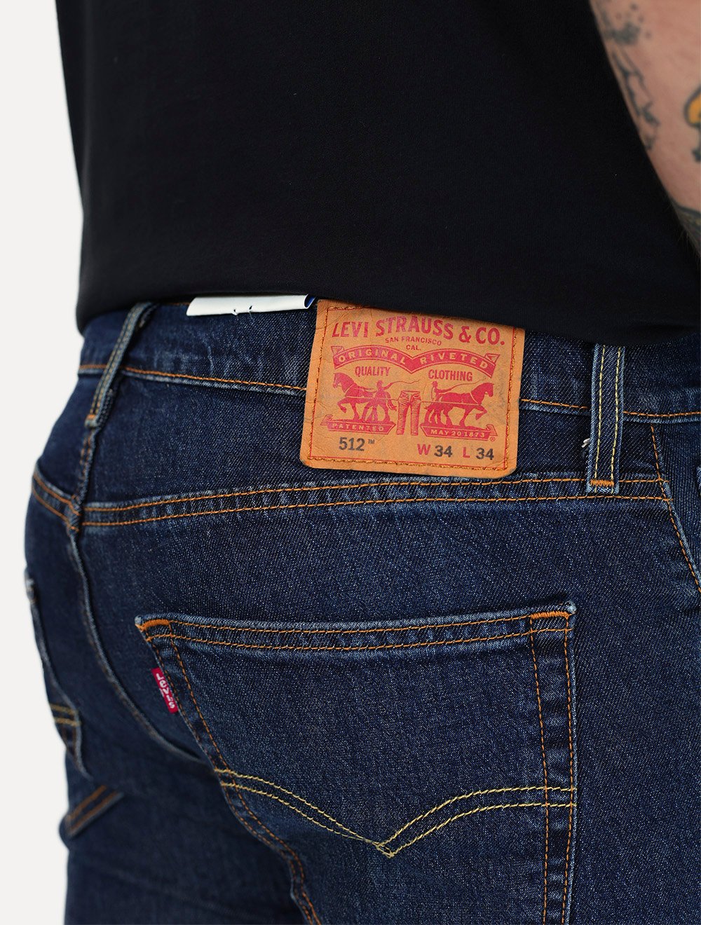 Calça Levis Jeans Masculina 512 Slim Taper Stretch Cool Escura