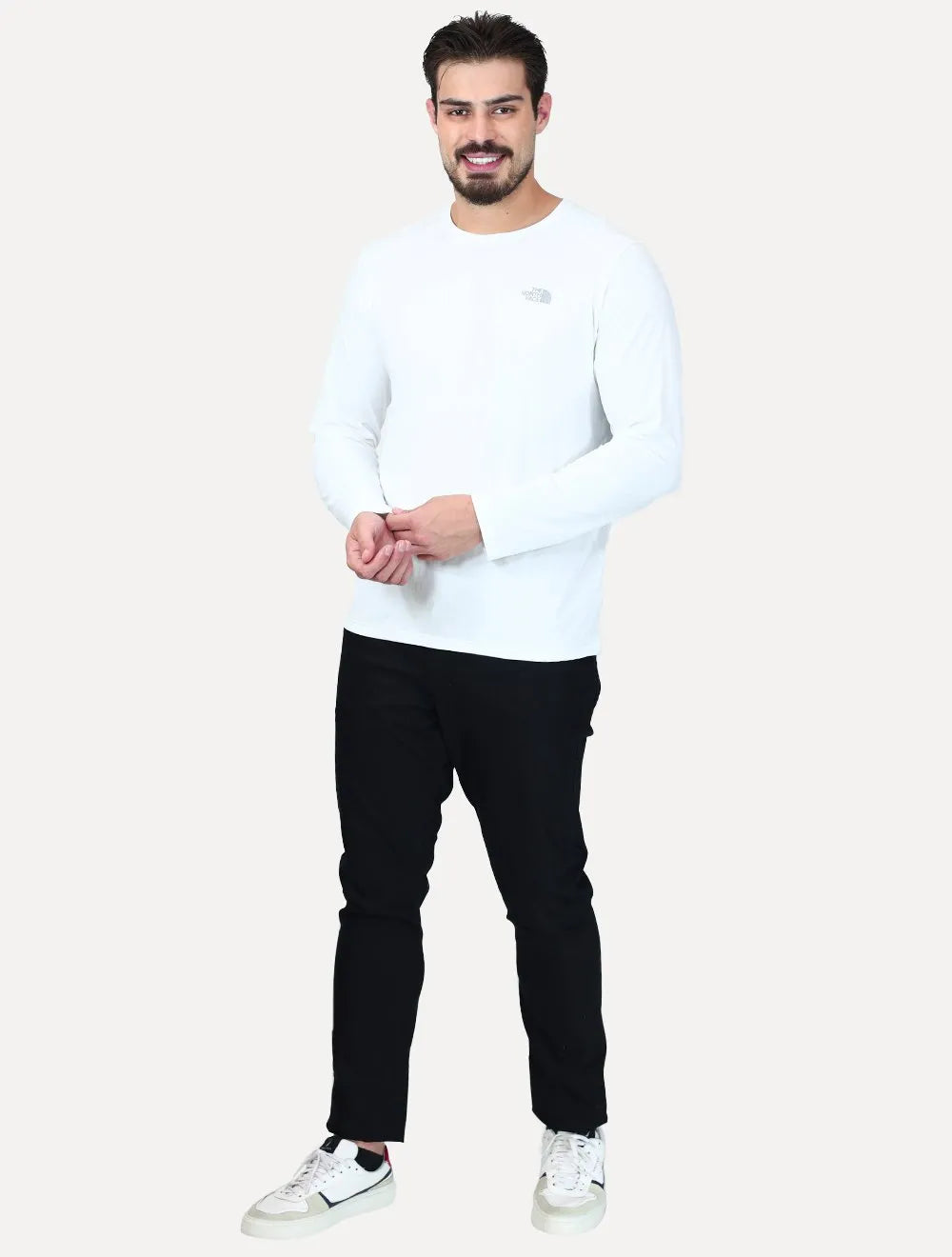 Blusa The North Face Masculina Manga Longa Crewneck Hyper Branca